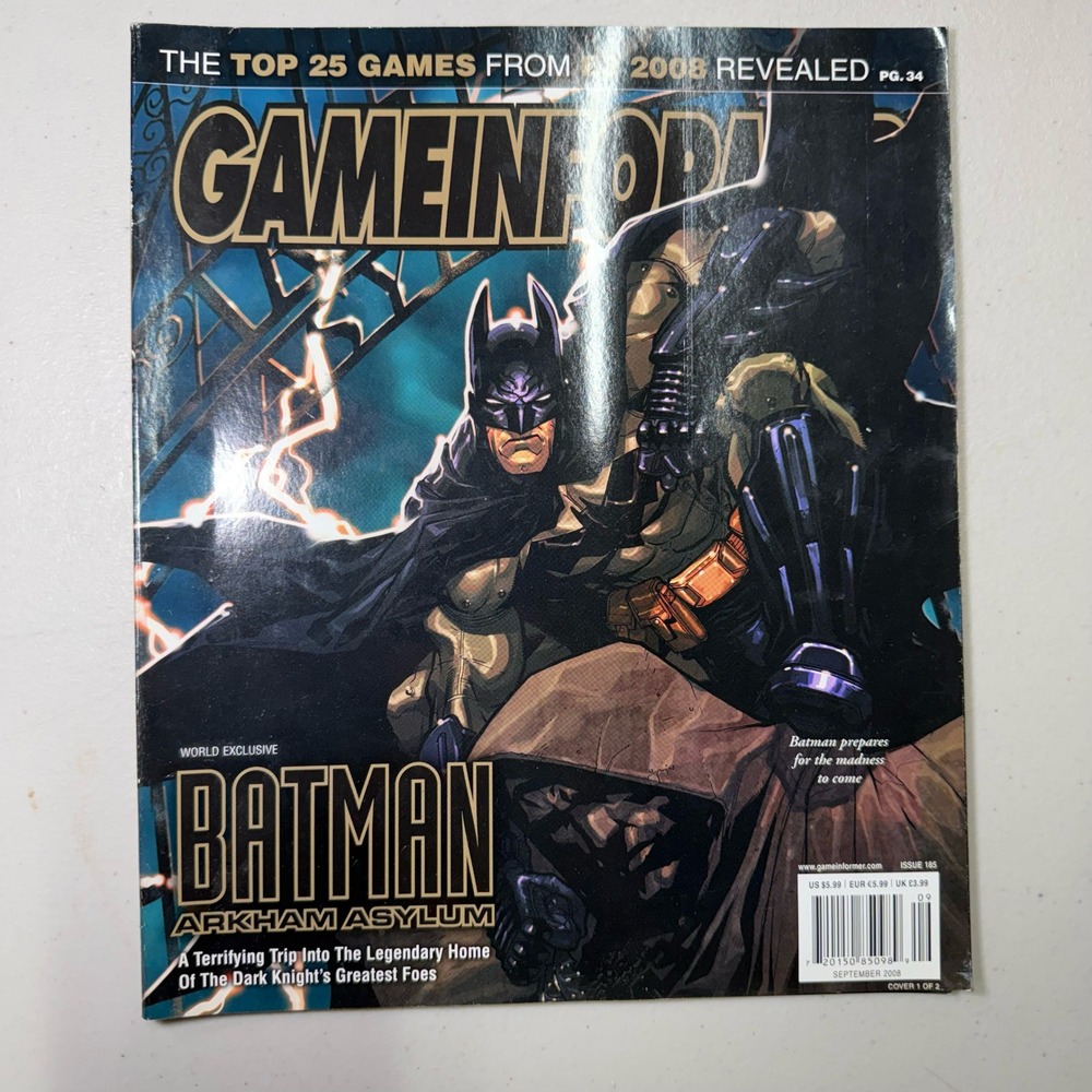 Game Informer Issue 185 September 2008 Batman Arkham Asylum Cover 1 of 2 E3 2008